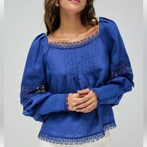 Salsa Jeans Women’s Top Blouse Long Sleeved Embroidered Size Medium